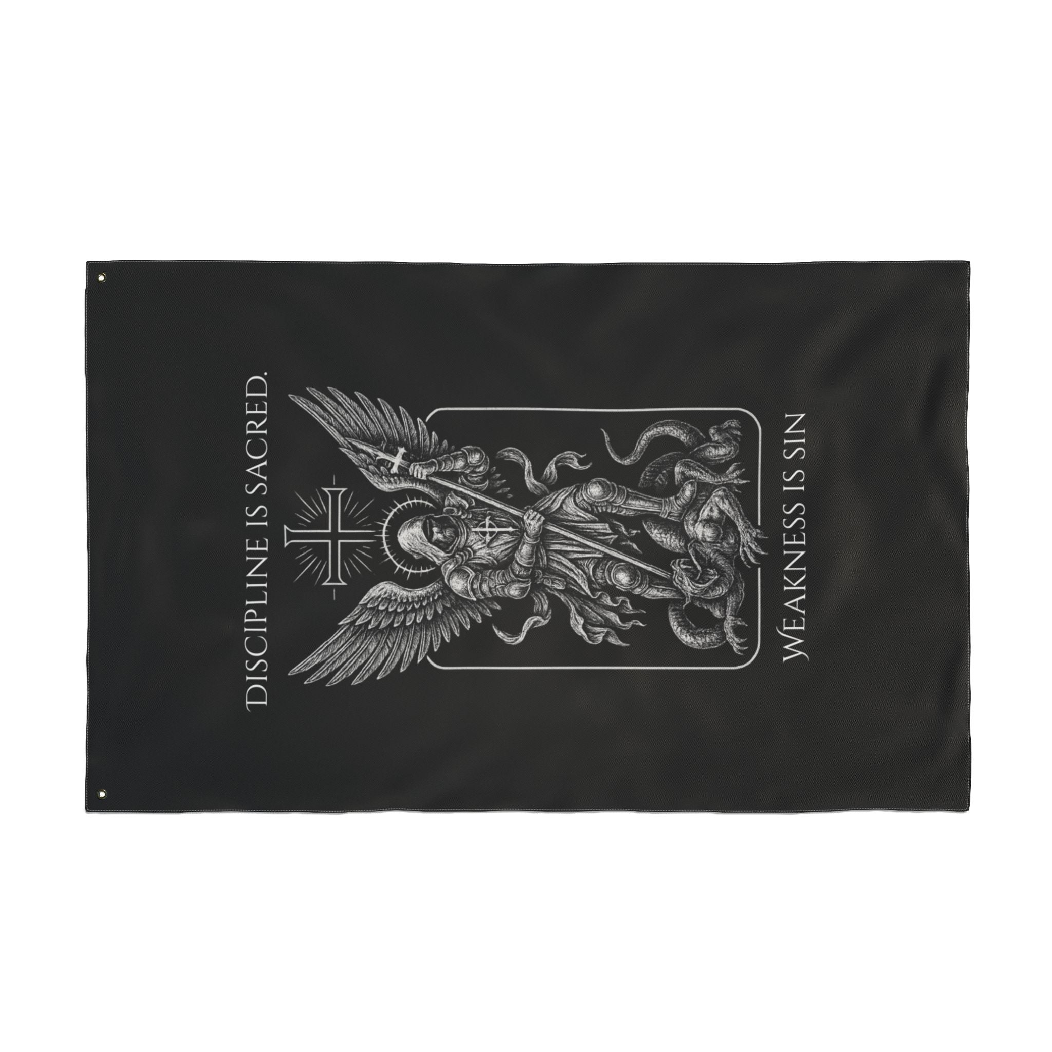 “Discipline Is Sacred / Weakness Is Sin” Wall Flag