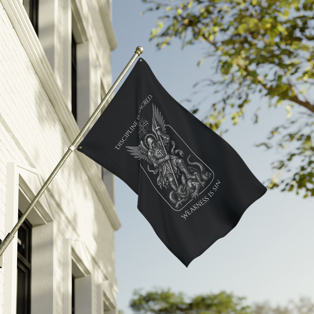 “Discipline Is Sacred / Weakness Is Sin” Wall Flag