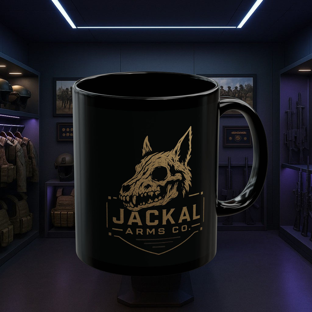 Jackal Arms Co Coffee Mug. Tactical Graphic Ceramic Cup for Home Office and Range