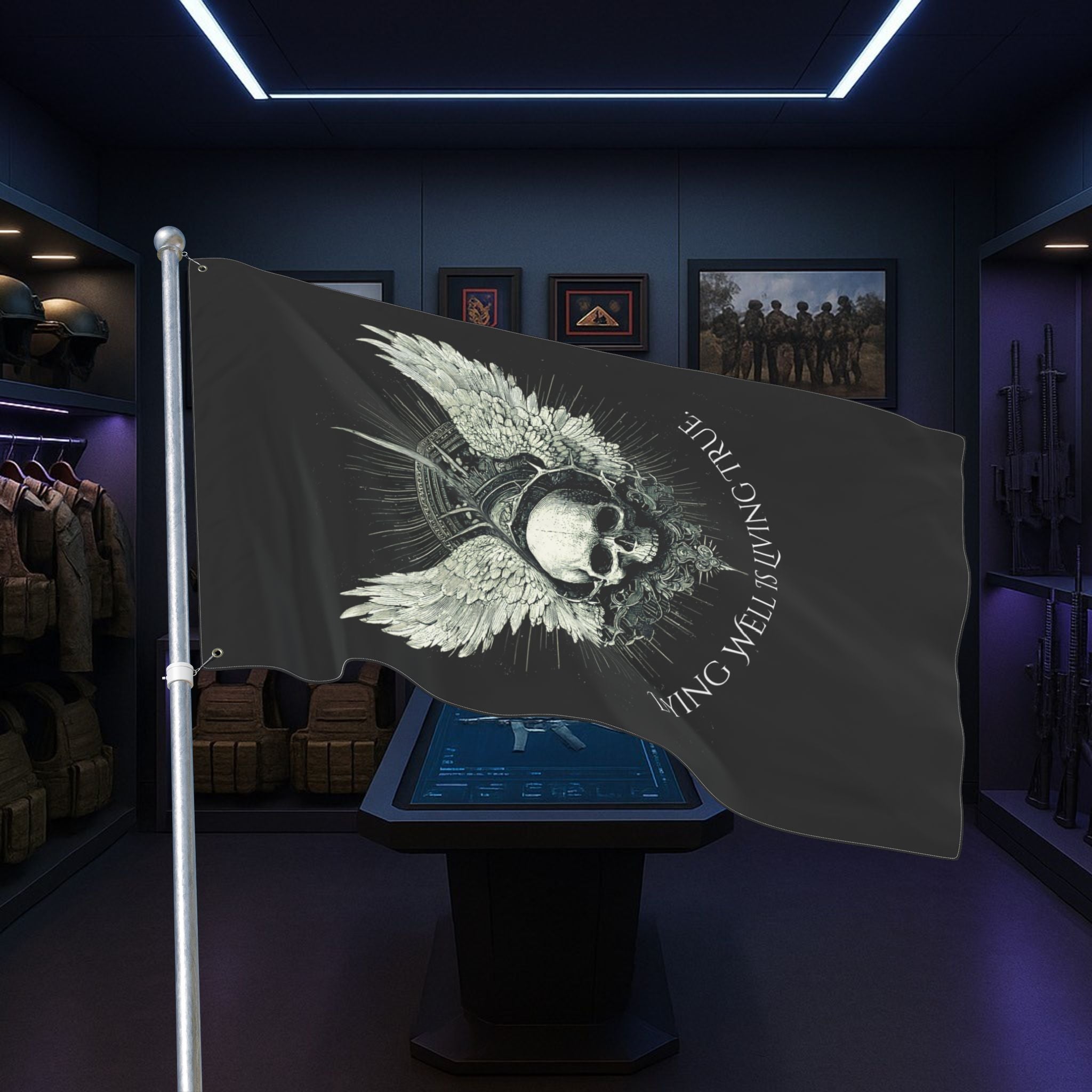 Jackal Arms Co. – “Dying Well Is Living True” Wall Flag