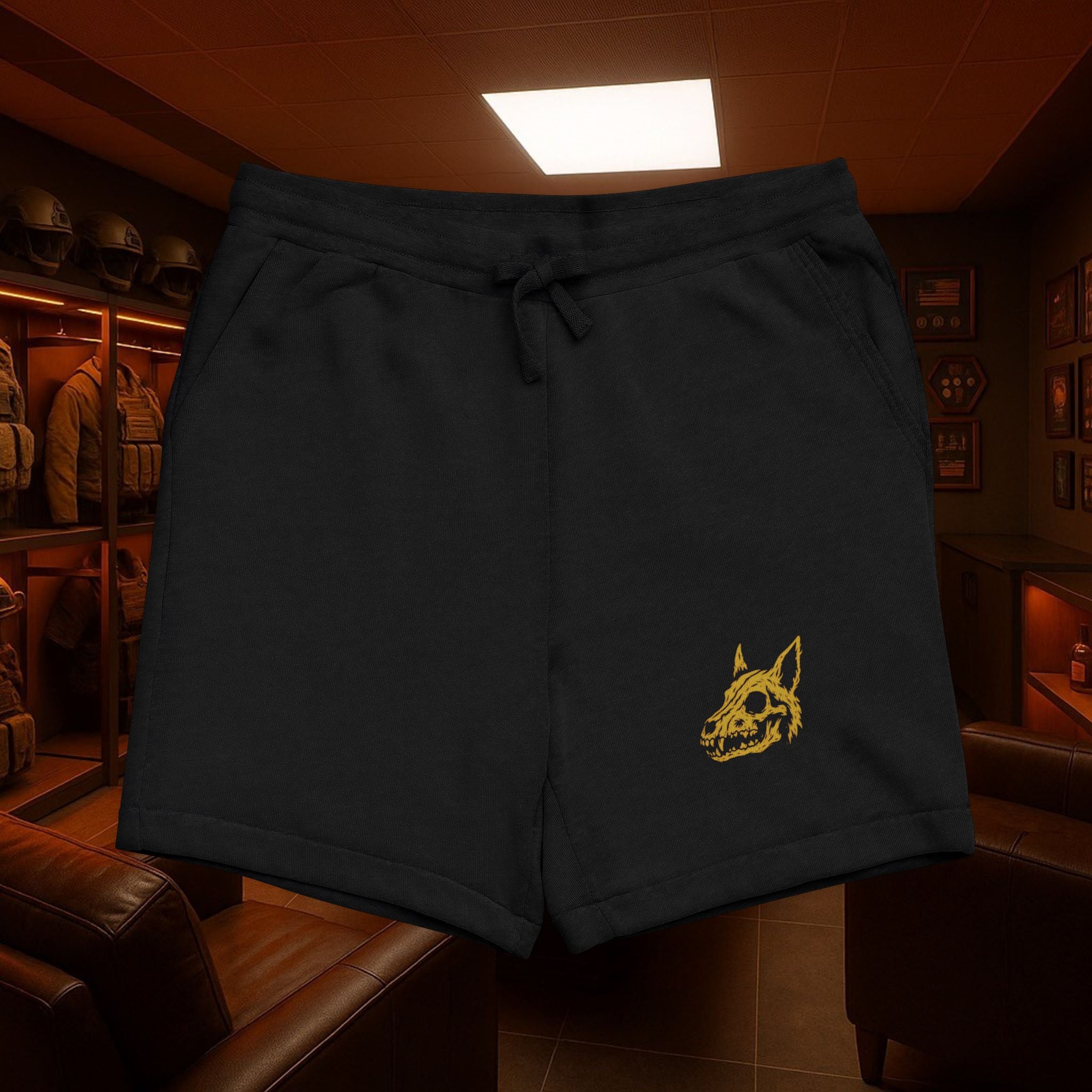 Jackal Arms Co Gym Shorts - Gold logo