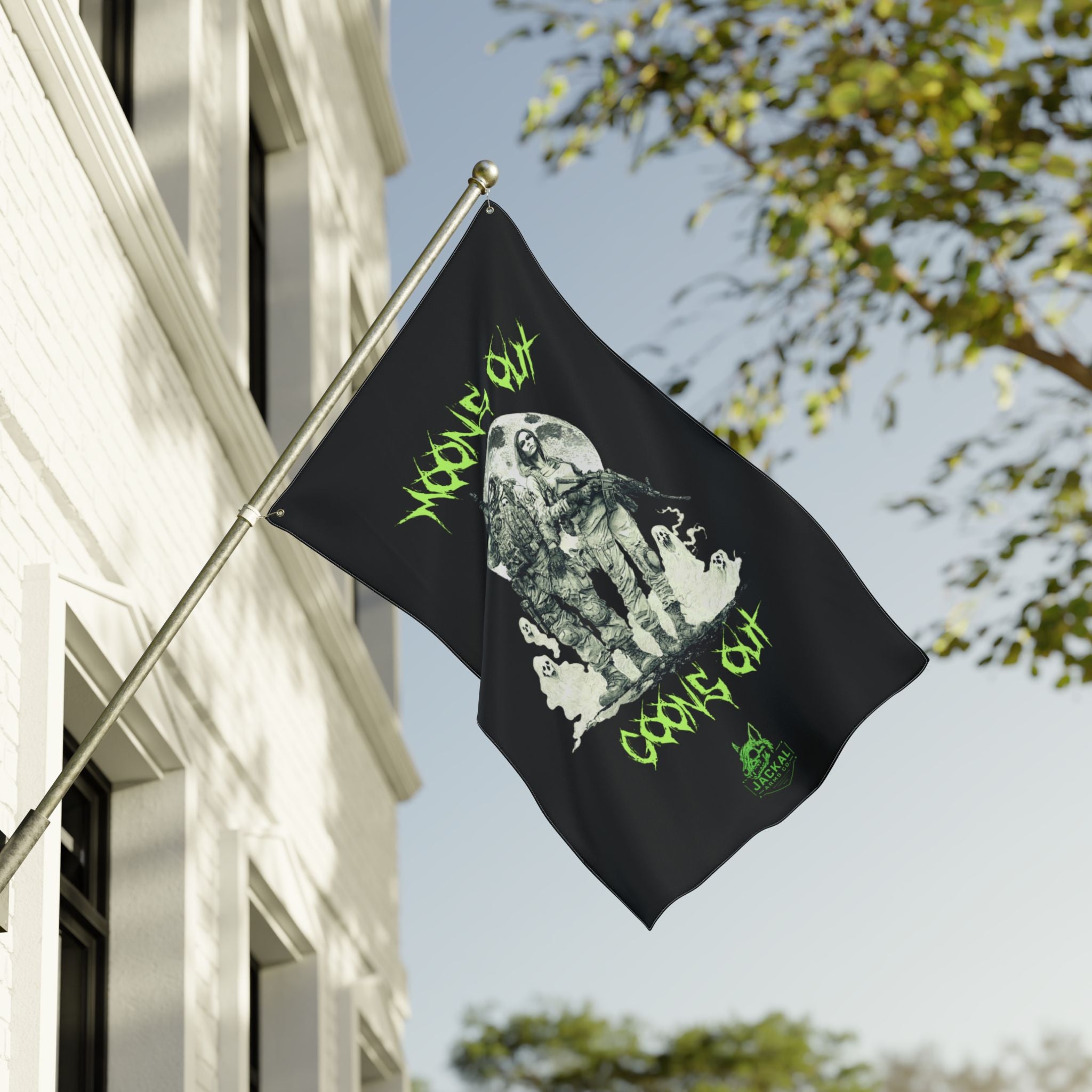 Moon’s Out, Goon’s Out Wall Flag – Jackal Arms Co.