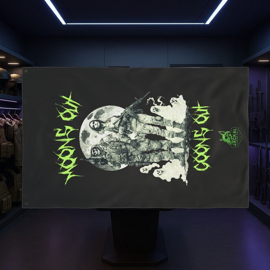 Moon’s Out, Goon’s Out Wall Flag – Jackal Arms Co.